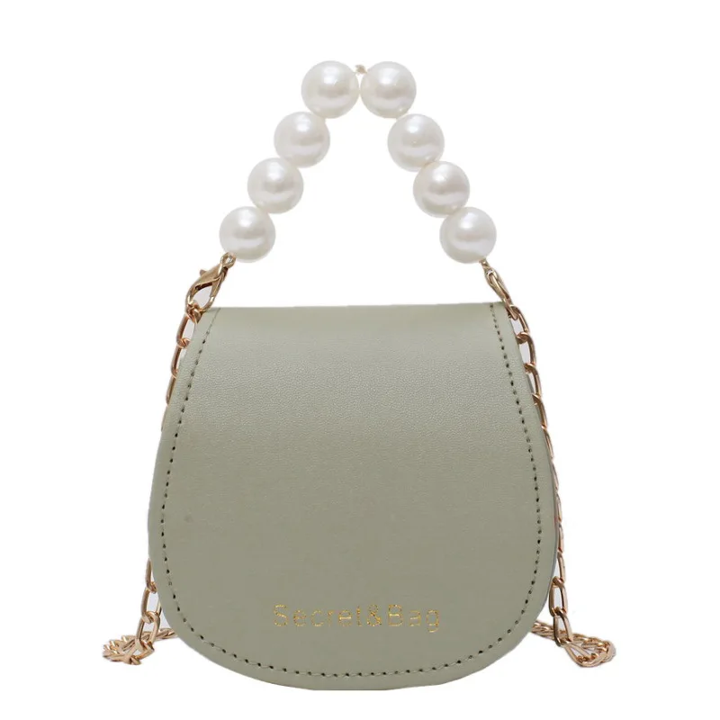 

Chain Pearl Handheld Single Shoulder Bag Fashion All-match Crossbody Saddle Bag