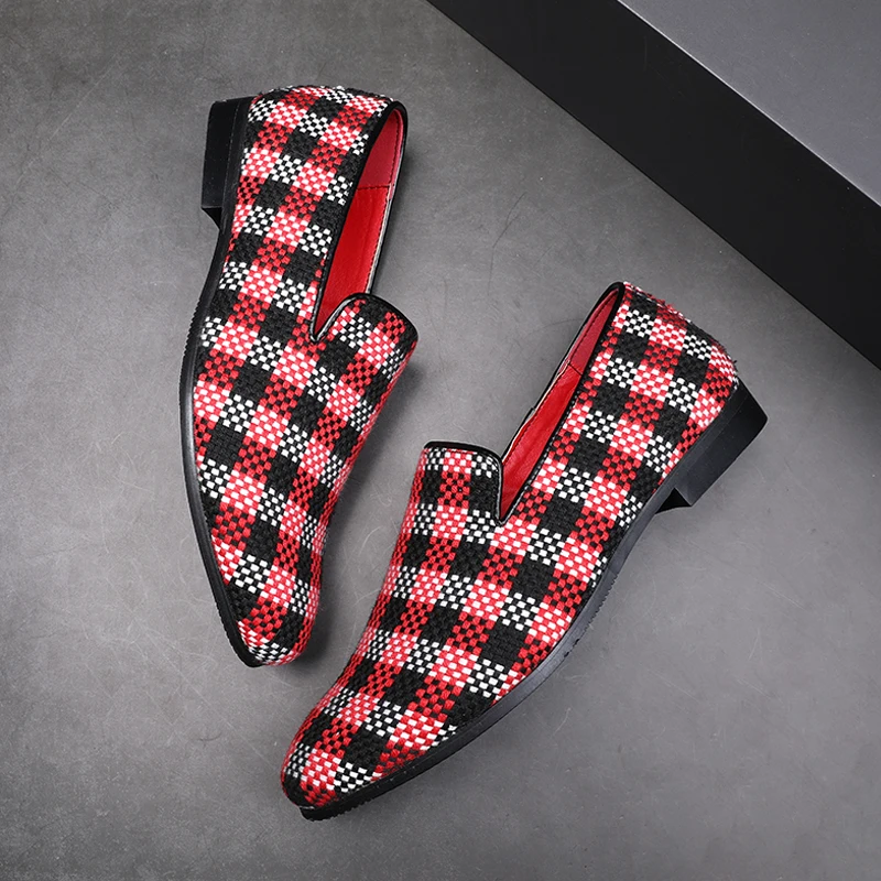 

Pure Color Bright Leather Oxfords Style Classic Fashion Casual Business Formal Dress Shoes Men, Red,white