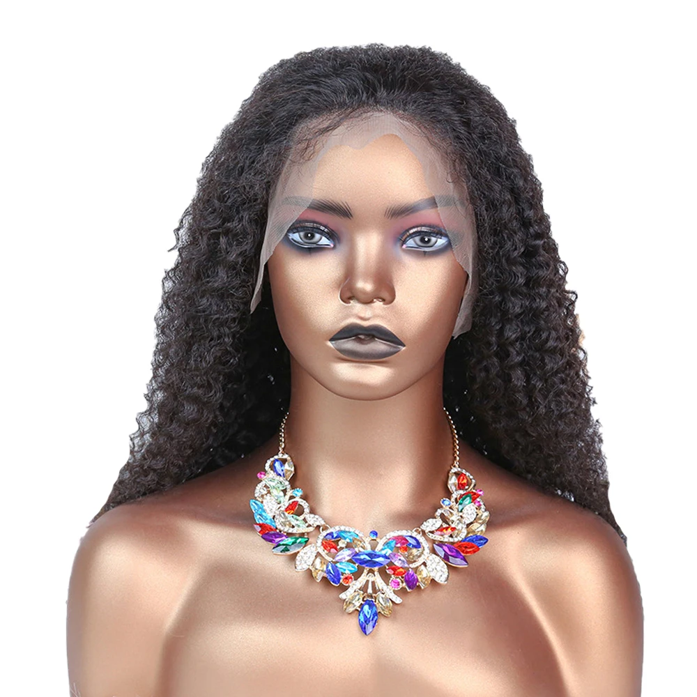 

Sense Kinky Curly Human Hair Wigs 130% Density 13x4 Front Lace Raw Natural Color With Human Hair Wigs, Black