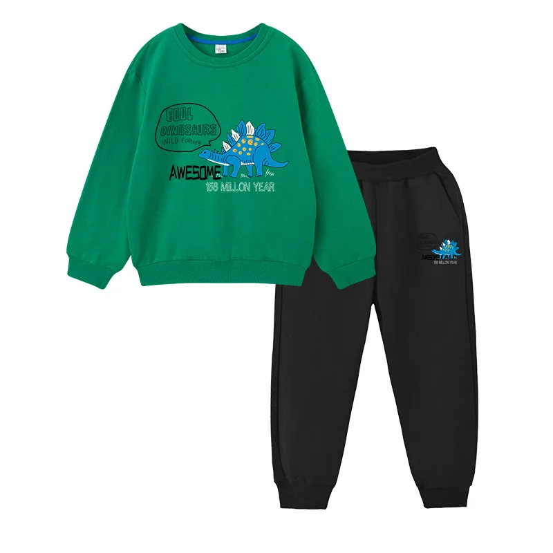 

2021 meters pure autumn Korean children's children's long-sleeved trousers two-piece cartoon printed children's clothing