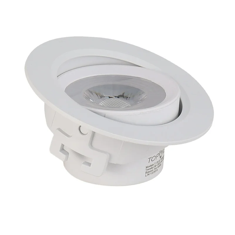 High brightness round and square LED ultra-thin downlight, embedded multi-angle adjustable plastic down light for LED spotlight