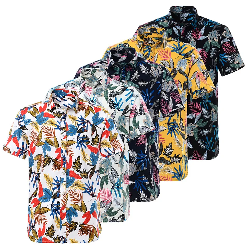 

2021 New Arrivals Men's Shirts Printed Design Men Wear Hawaiian Beach Shirt For Men, Custom color