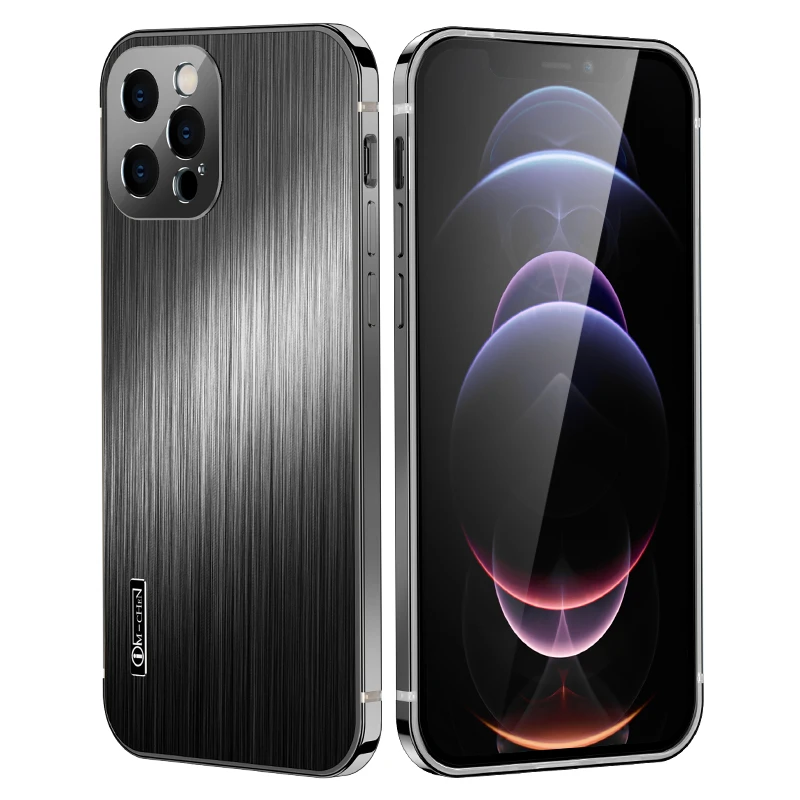 

Wholesale Brushed Metal Cell Mobile Phone Cover For iPhone 13 13Pro