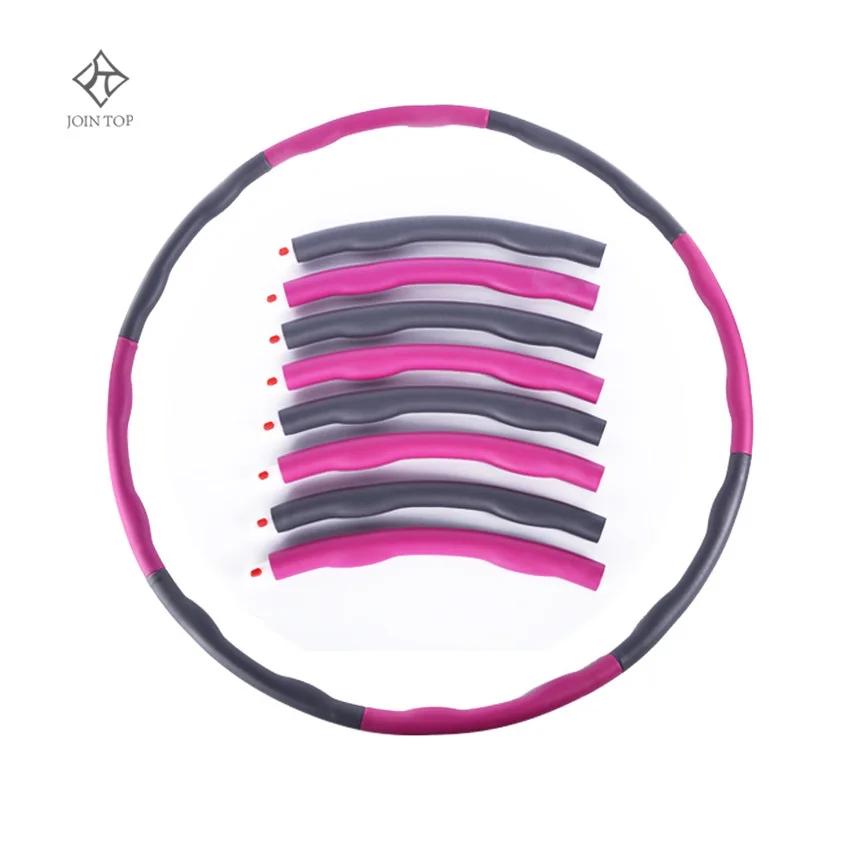 

Jointop 8 Section Detachable Premium Quality and Soft Foam Padding Weighted Hula Loop Hoop, Pink+gray,yellow+gray,blue+gray,green+gray,pink+blue