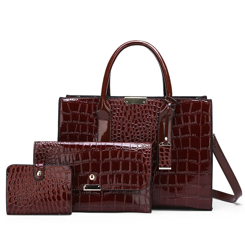 

Leather Crocodile Leather Handbags for Women Ladies 2021 Shoulder Bags Unique Vintage PU Purse Korea Hand Bag