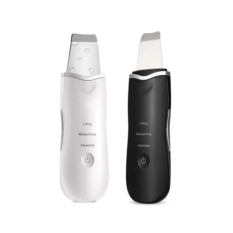

Low price rechargeable face peeling ultrasonic machine facial sonic cleaner skin scrubber, White+black + customize