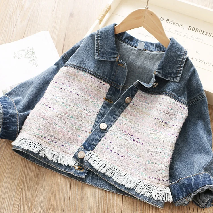 

girls jeans jacket patch korean fancy children clothing fashion boutiques kids clothes wholesale 1989548