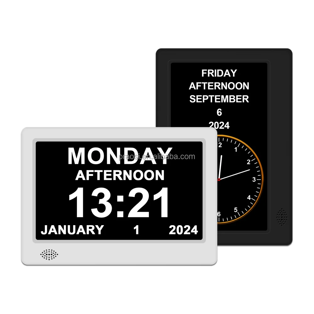 USB Powered 7 Inch LCD Screen Digital Calendar Clock With Digital Photo Frame Function