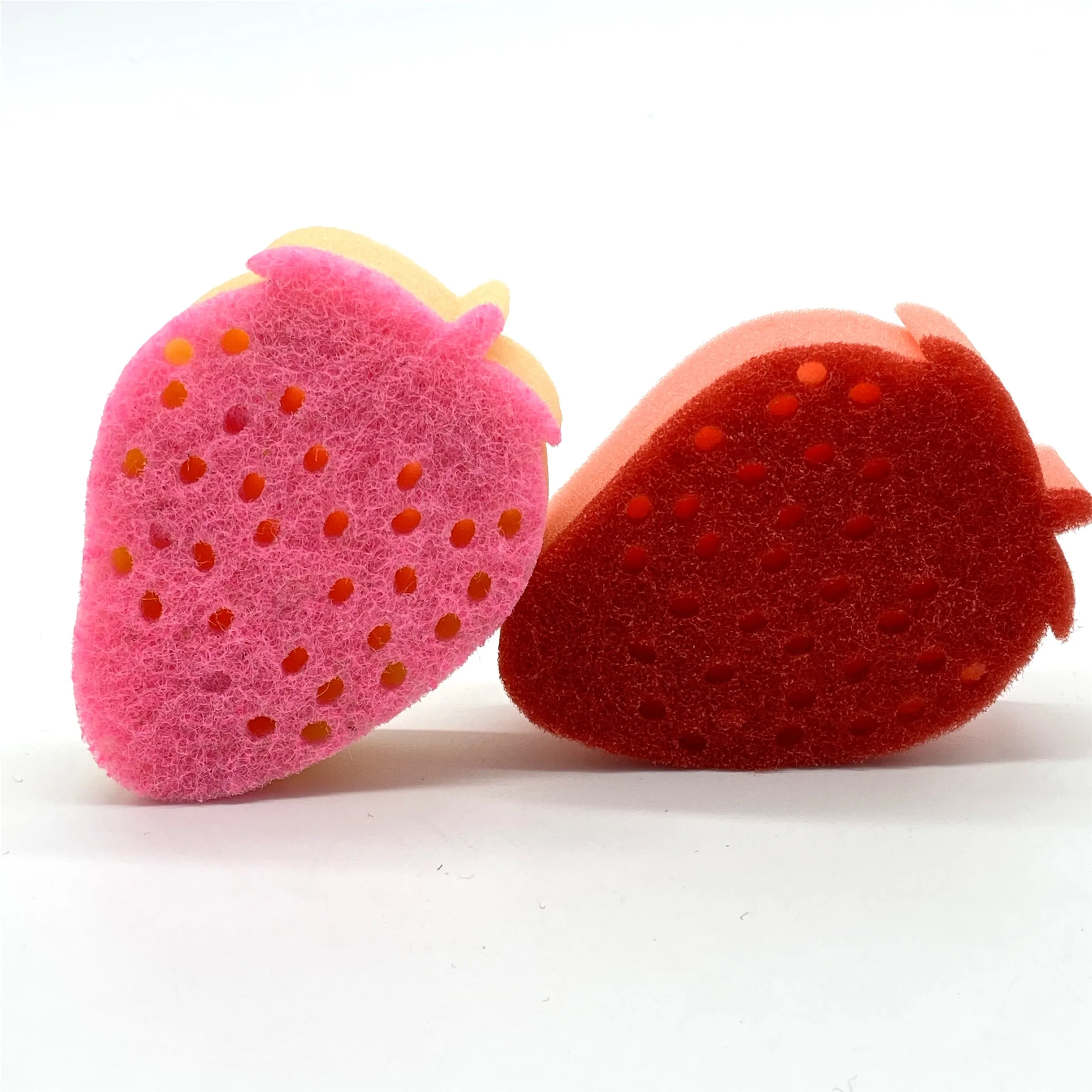 草莓形状百洁布海绵浴淋浴/厨房清洁海绵/可爱的玩具海绵垫