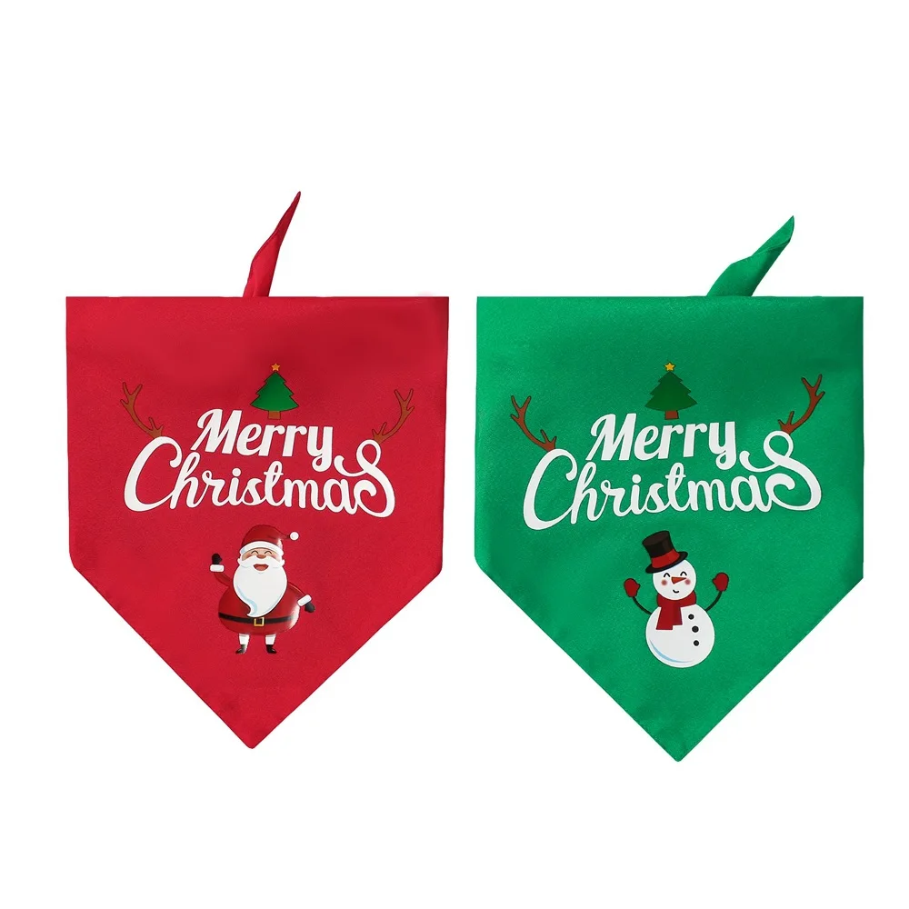 

Wholesale Custom logo Colorfast Soft Cotton Christmas Dog Bandanas For Small Medium Pet Dogs