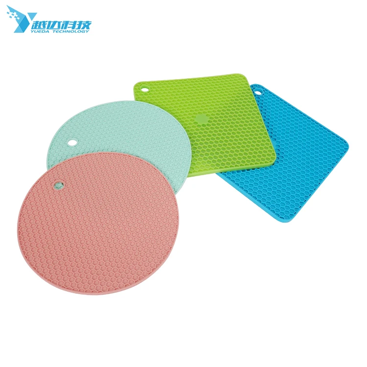 

2021 Placemat Square Antibacterial High Temperature Silicone Foldable Pad Placemats, Customized