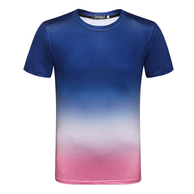 

Custom Cheap Price Men Tshirt Summer O Neck Gradual Color Casual Wear T Shirt Printing Logo, Custom color