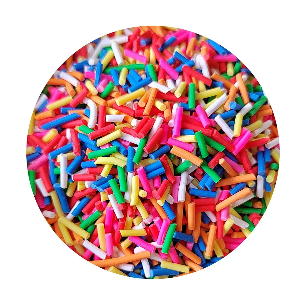 

Colorful Long Cute Clay Sprinkles DIY Slime Supplies Simulation Candy Cake Dessert Accessories Toys