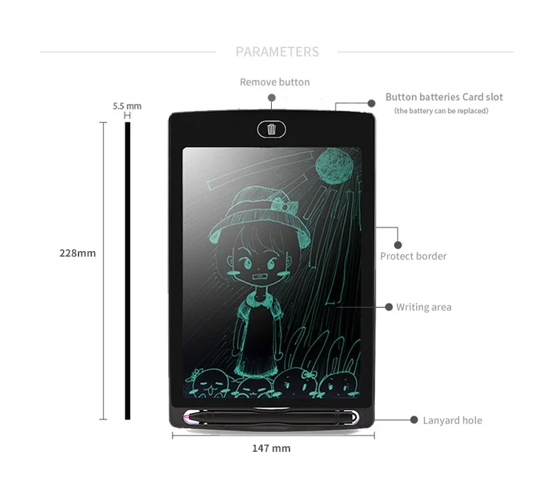 8.5 Inch Lcd Writing Tablet Digital Handwriting Memo Board Lcd Writing
