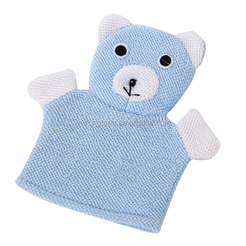 Baby Cute Cartoon Bathing Mitt Glove Scrub Wash Cloth Kids Bath Gloves