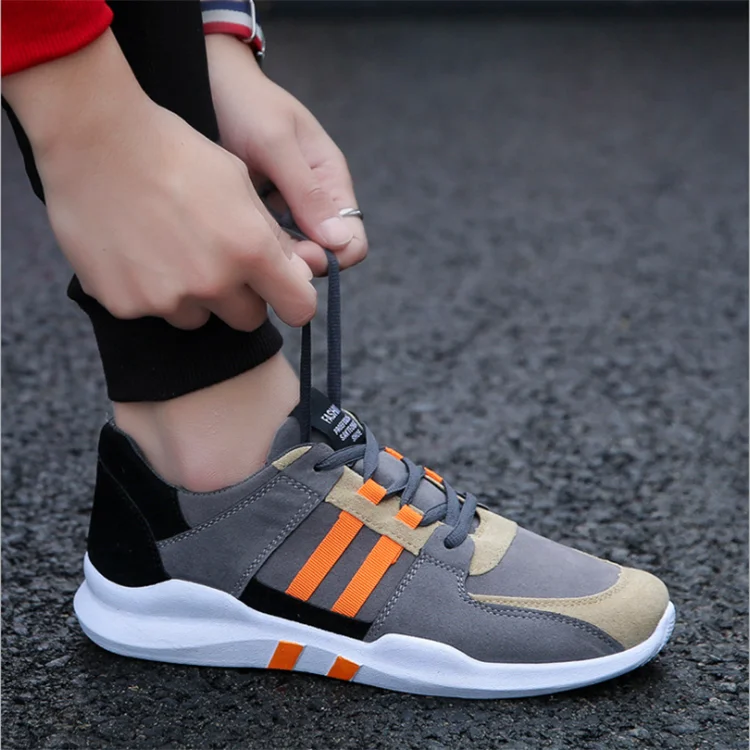 

Outdoor Walking Breathable Lace Up Men's Casual Shoes, Black+orange , black+ green , black+white