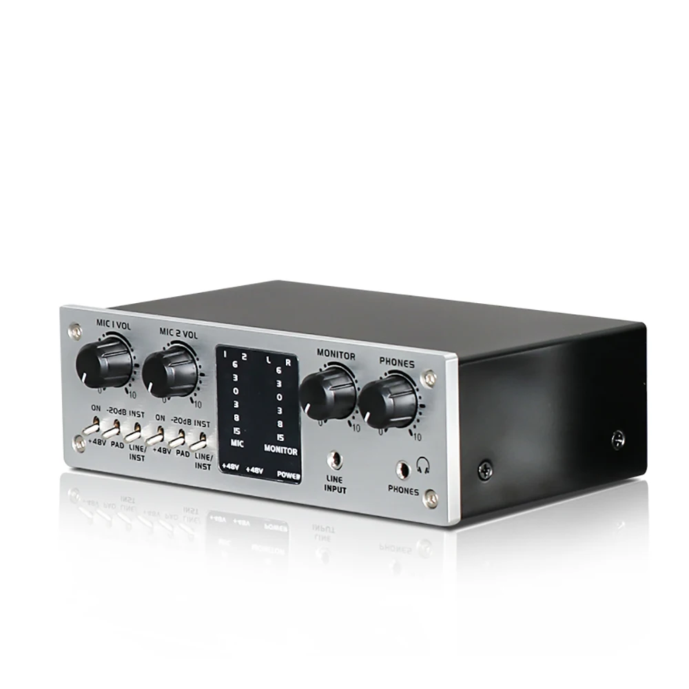 

2020 new LY-44T high-quality professional recording external sound card studio sound card, Silver
