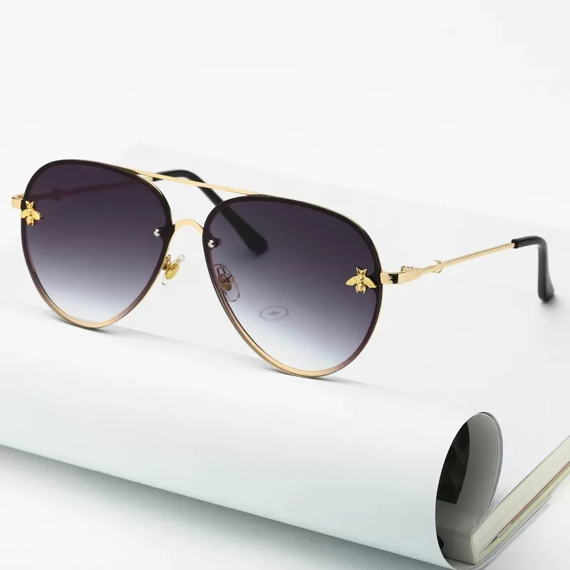 

Metal Fashion Sunglasses For Women Men Little Bee Pilot Sun Glasses, 9 color