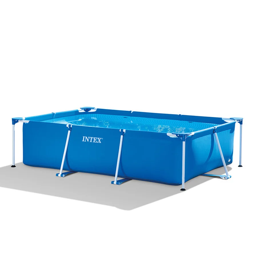 

INTEX-28272 Easy Installation Rectangular Frame Above Ground Swimming Pool metal frame pools, Blue
