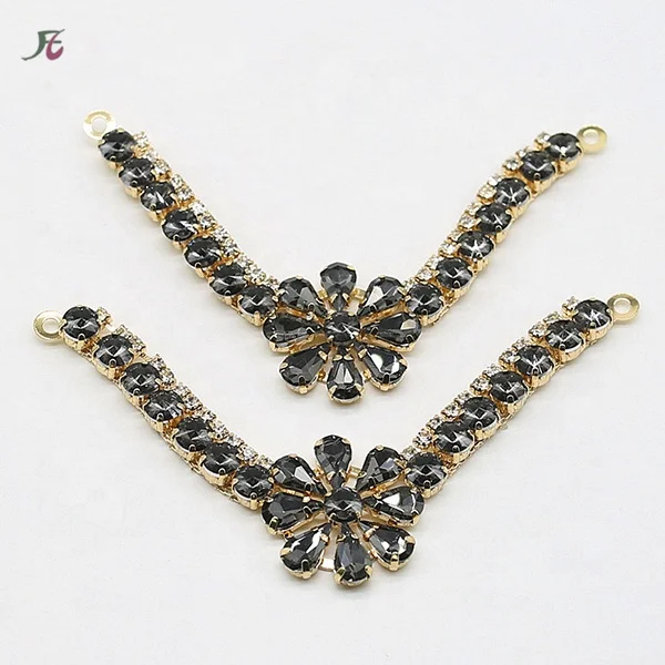 

10cm Fashion V shape charm Rhinestone flip flop sandal decoration Flip Flops Shoe Flower Shoe Chain