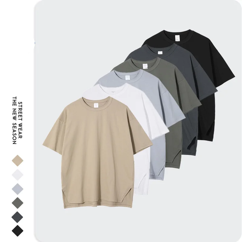 

Wholesale Oversize Mens Shirt Street Wear Split Loose Custom T Shirts 100% Cotton
