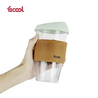 

16oz Scald-proof Thermal Insulation Cork Sleeve Reusable Coffee Cup Borosilicate Glass Coffee Mugs