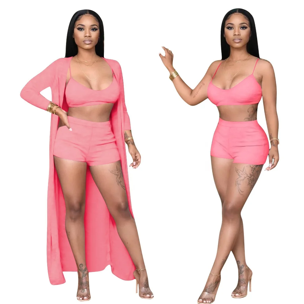 

Women Pajamas Sleepwear Set Long Cardigan Clothing Woman Suit 3 Piece Lounge Wear Lounge Sets Women