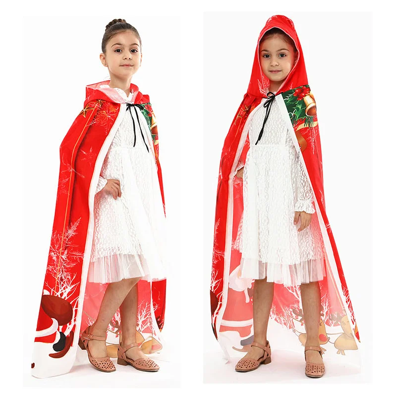 
Kids Hooded Cloak Cape for Christmas Halloween Cosplay Costumes Ages 2 to16 