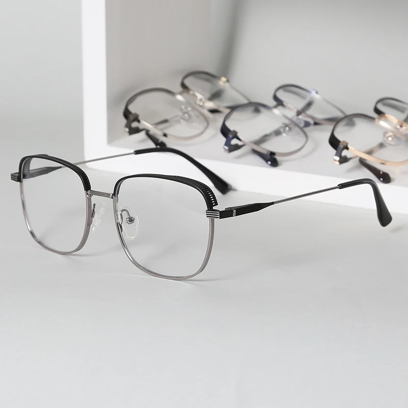 

Square Metal Optical Frames Oversized Big Frame Business Style Glasses For Male Myopia Hyperopia Eyewear Trends