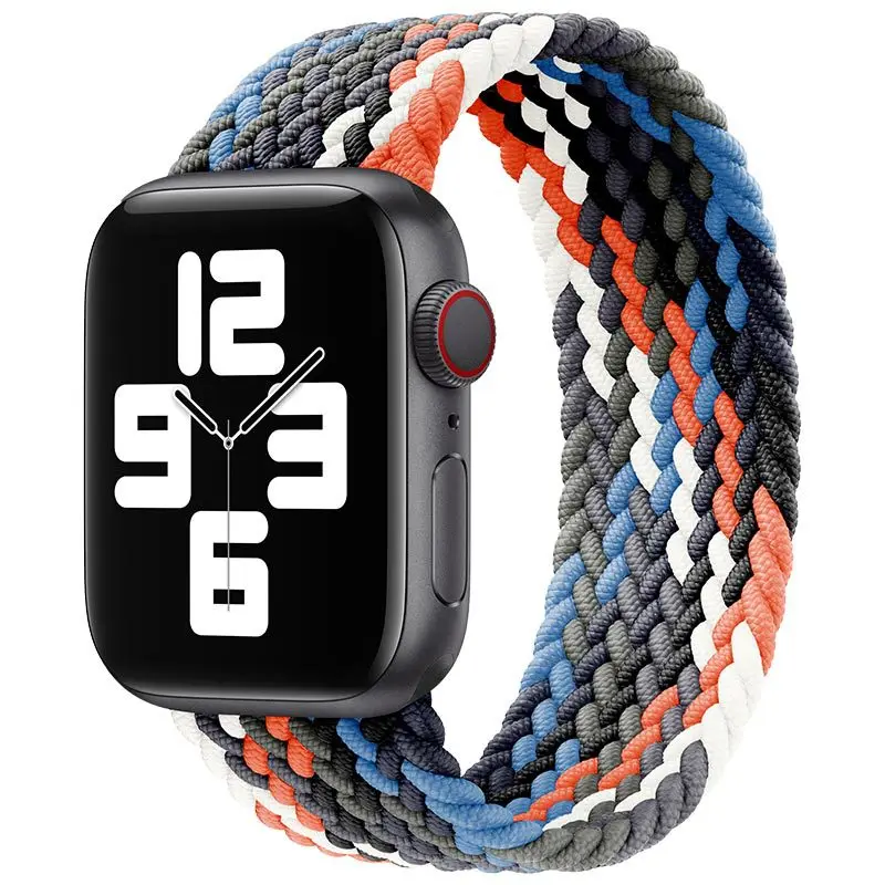 

Free Shipping Designers Braided Solo Loop Nylon Correa Smart Watch Band Straps For Apple Iwatch Applewatch, Rainbow