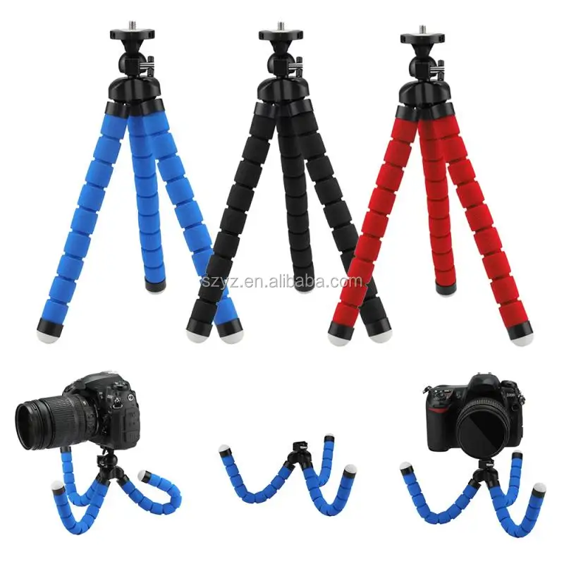 

Portable And Adjustable Mini Cell Phone Tripod With Universal Clip For Mobile Phone, Black,red, blue