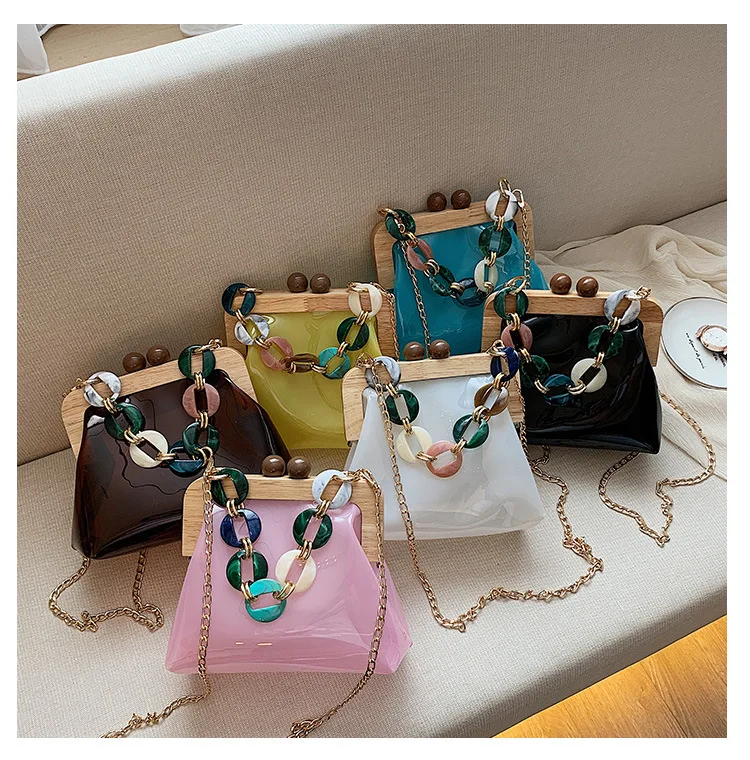 

Factory Price Rainbow Purse Summer jelly PVC Bag Lady Woman Handbag, Customizable