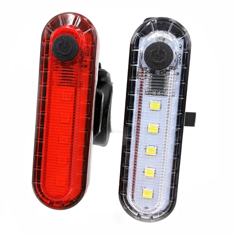 

super bright 5 leds white red light beam rechargeable usb charging 4 light modes bike riding warning lamp bicycle rear light