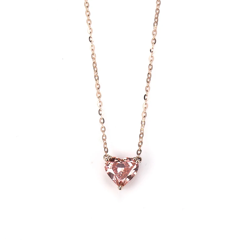 

14K/18K Rose Gold Pink Lab Grown Diamond Necklace With Certificate Women's Decorations/Pendant