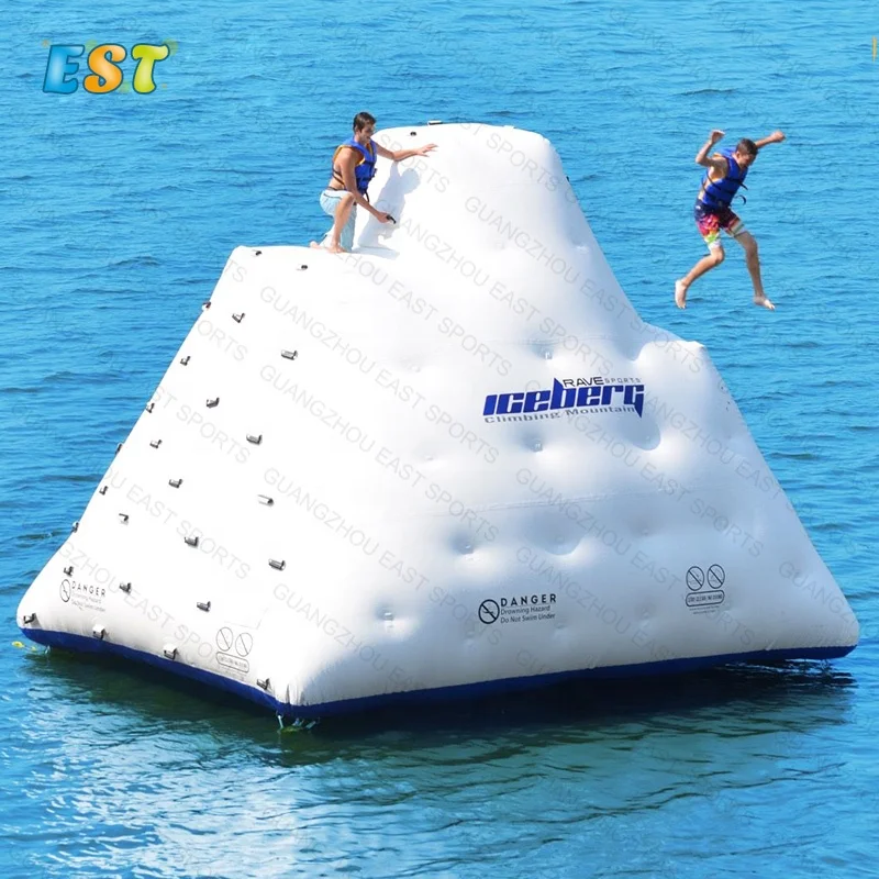 

Custom Lake Floating Aqua Climbing Wall Slide Kids Adults Inflatable Water Iceberg Toys, Blue, white, red, green or customized as request