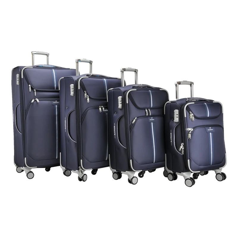 

New model wholesale soft nylon fabric suitcases best travel business trolley bag valise officer bright carry-on luggage, Black,brown,blue,grey,or customized