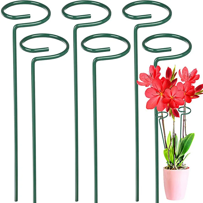 

Dropshipping 45cm Plant Stakes for Flowers Single Stem Support Stake Plant Cage Support Ring for Garden Flowers Rose, Green