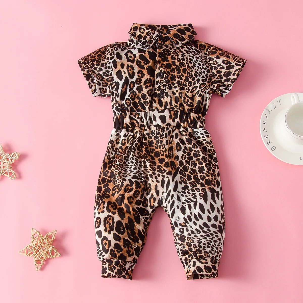

Toddler Girls Leopard Jumpsuit Baby Wears For New Born Romper M2164