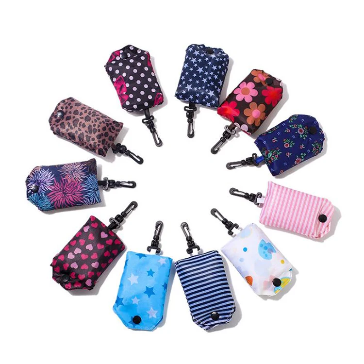 

Custom printed easy carry small foldable pocket tote polyester shopping nylon bag, Customized color