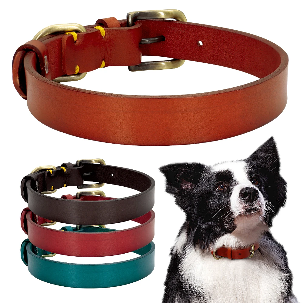 

Leather Dog Collar Durable Pet Dog Collars Pitbull German Shepherd Puppy Collar Adjustable for Small Medium Large Dogs