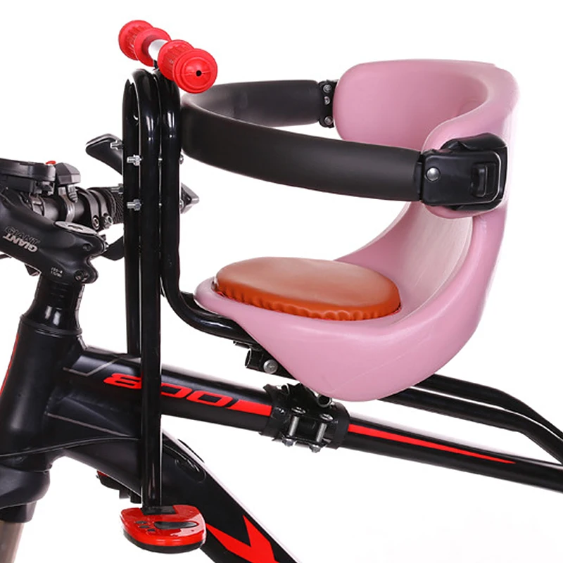 

Front Mount Baby Carrier Seat Bike Carrier with Handrail for Adult Bike Attachment, Red,pink