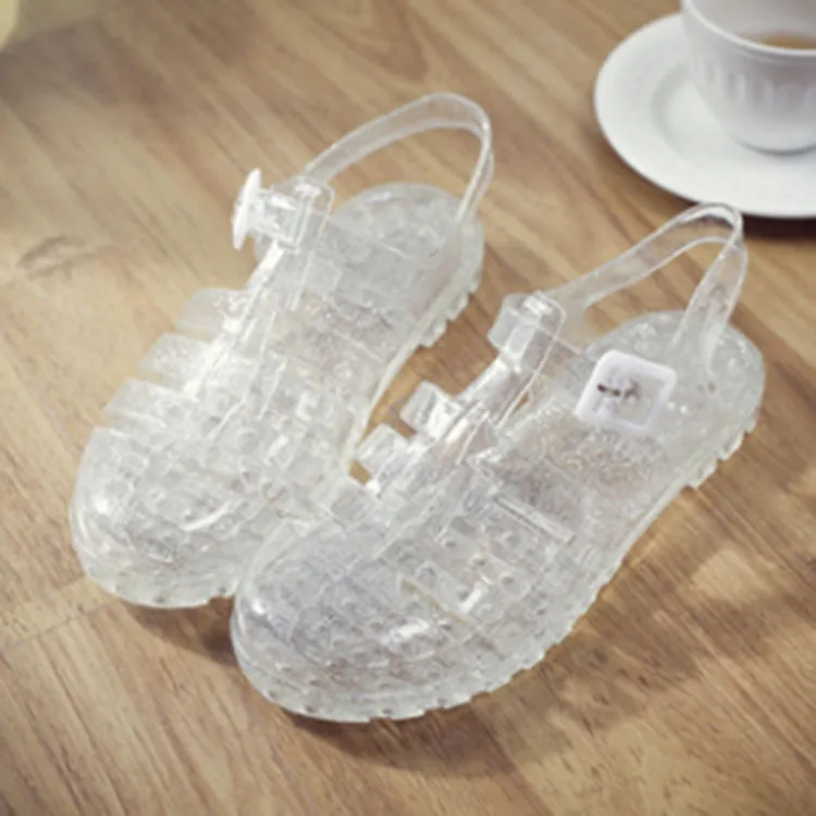 

Factory soft Plastic clear Ladies jelly shoes wholesale women Jerry sandals casual chunky band strap summer shoes