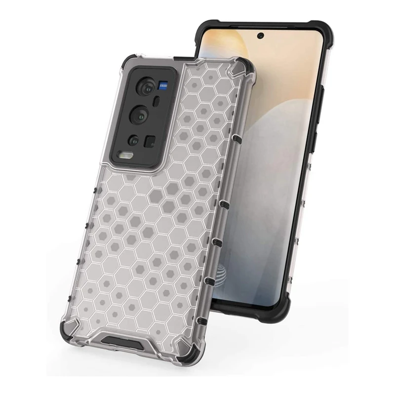 

Four-corner Anti fall Rubber Plastic Back Cover for Vivo X60 Pro Plus Honeycomb Creative Mobile Phone Case for Vivo Y20, Colors optional