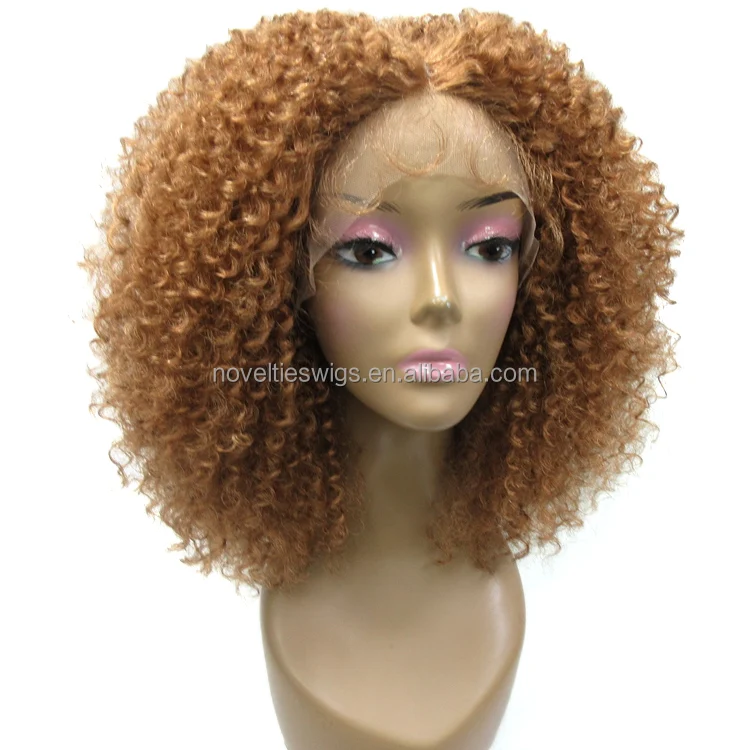 

Novelties Short Wigs For Black Women Synthetic Fiber Hair Marley Hair Afro Kinky Blonde Body Wave Burmese Curly Wig