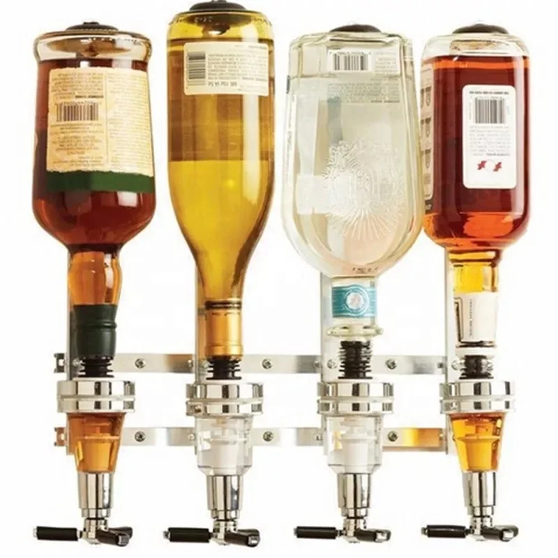 

Amazon 4 heads Wall Mounted Liquor Bar Butler Wine Dispenser Machine Drinking Pourer, As pics