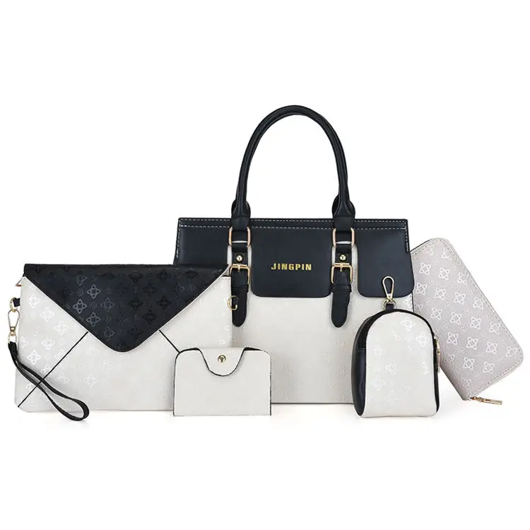 

5 PCS Set New designer China high quality PU leather bags set Sac a main femme Clutch tote bags women handbags set for lady