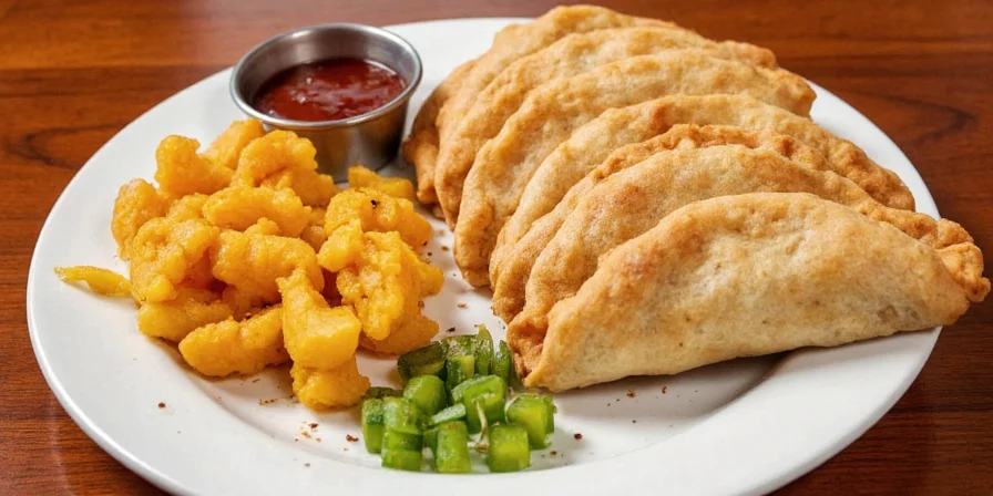 Side-by-side photos of empanadas from different regions
