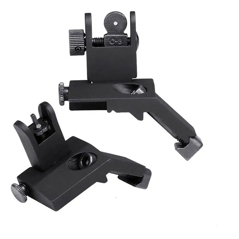 

Front and Rear Flip Up 45 Degree Offset Rapid Transition Backup Iron Sight, Black