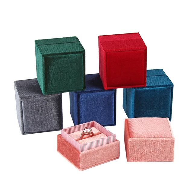 

Weimei Velvet selling ring box manufacturers direct spot wholesale wedding ceremony ring box custom LOGO, Customized