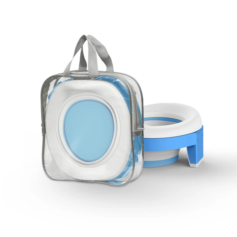 

Certificated Baby Collapsible Potty Seat Multifunctional Portable Kids Travel Potty Seat, Blue,pink or customized